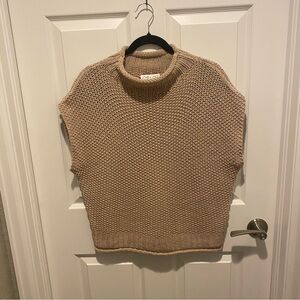 She and Sky Beige Knit Sweater Vest